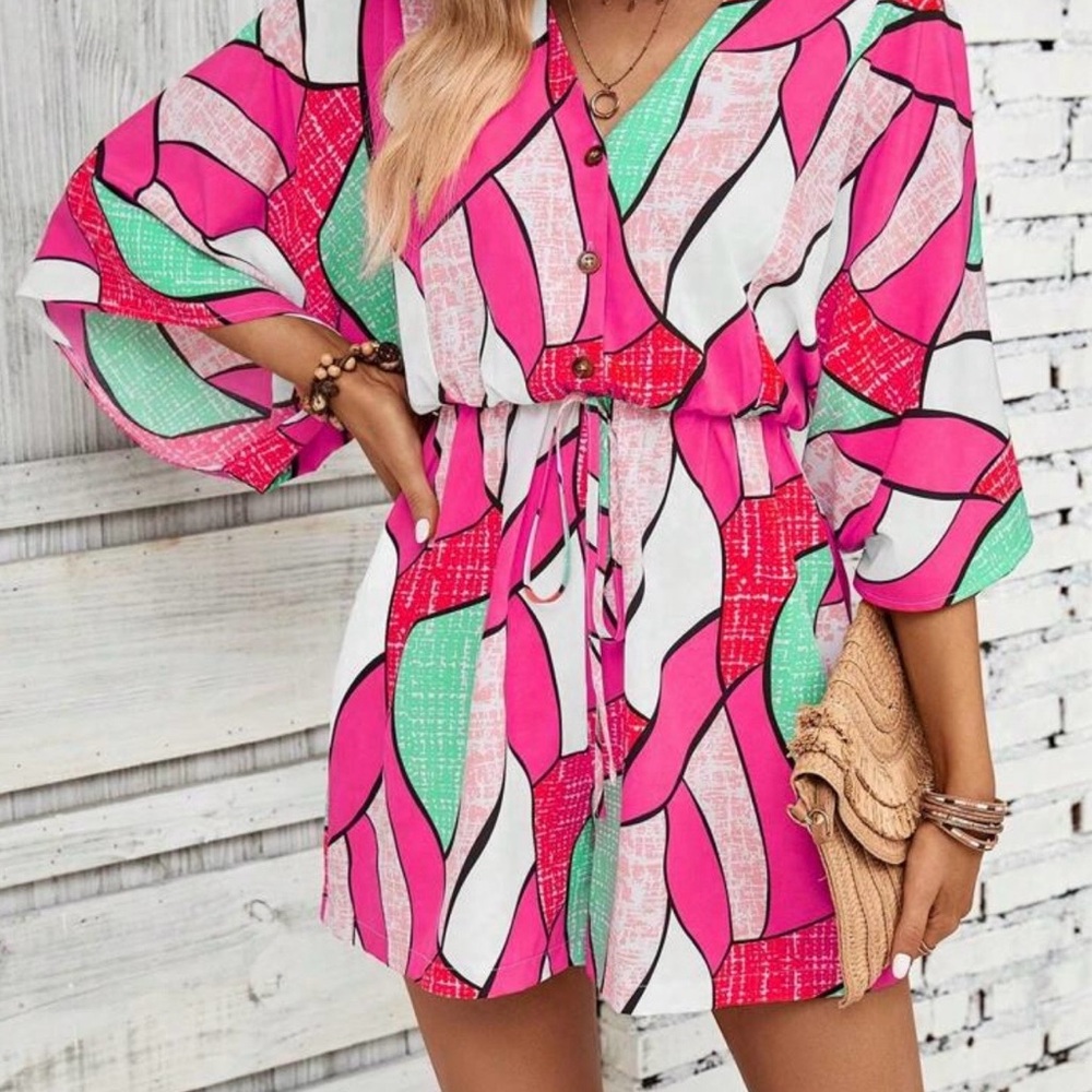 SHEIN Abstract Print Romper - Picture 3 of 3